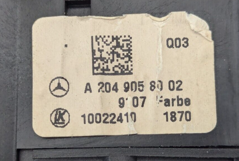 MERCEDES-BENZ C-CLASS W204 07-11 HEADLIGHT CONTROL SWITCH A2049058002 GENUINE