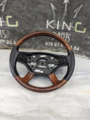 MERCEDES S-CLASS S320 W221 2006-2013 LEATHER WOOD STEERING WHEEL A2214600303