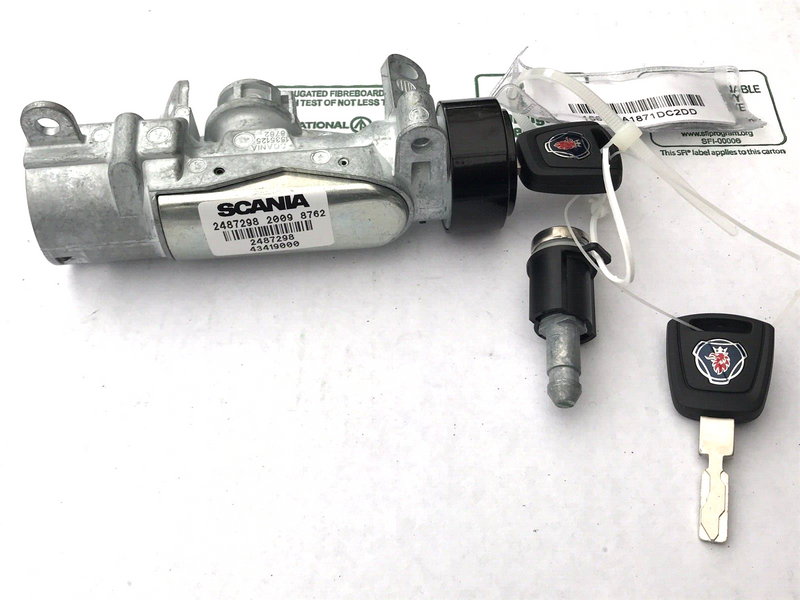 SCANIA P G R T DC *NEW STEERING LOCK SET KEYS IGNITION SWITCH 2x KEY,ECU 2487298