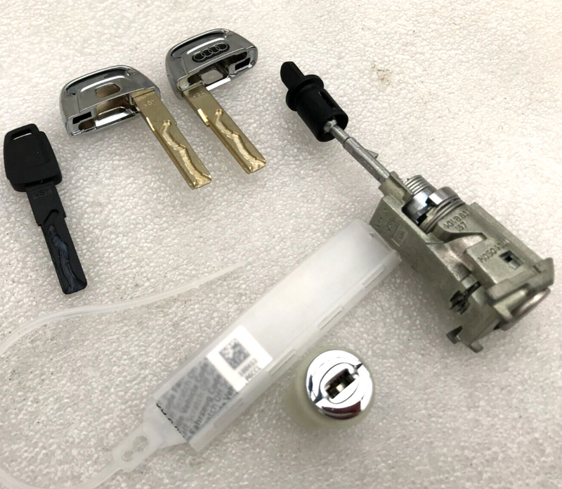 AUDI A6 C7 11-14 FRONT DOOR SET KEYS 2x LOCK INSERT KEYs CHROME COVER 4G0800375C