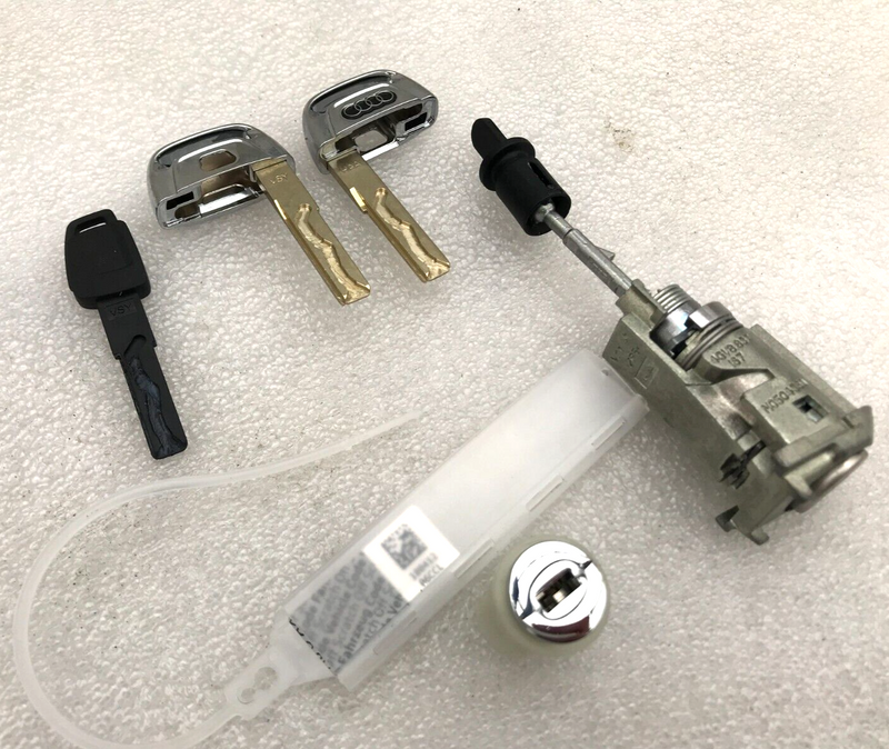 AUDI A6 C7 11-14 FRONT DOOR SET KEYS 2x LOCK INSERT KEYs CHROME COVER 4G0800375C