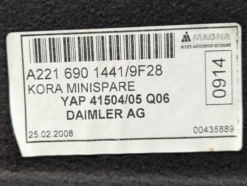 MERCEDES S CLASS W221 2006-2013 BOOT TRUNK FLOOR CARPET STORAGE TRAY A2216901441