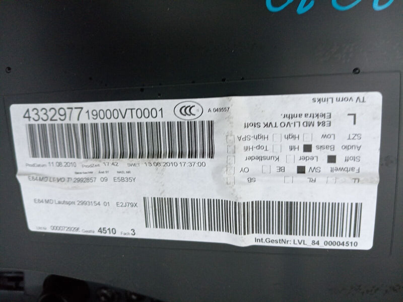 BMW X1 E84 09-15 FRONT LEFT SIDE COMPLETE DOOR CARD 2991535