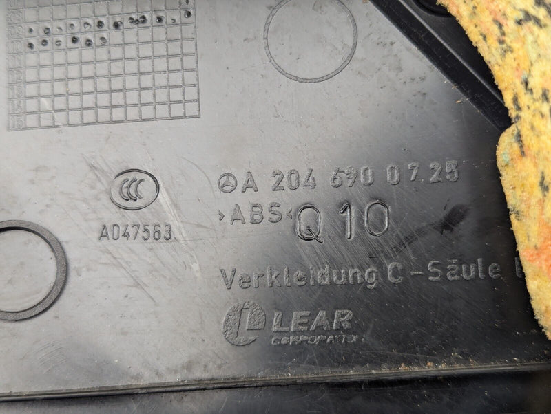 MERCEDES-BENZ C-CLASS W204 07-11 REAR LEFT N/S C-PILLAR TRIM PANEL A2046900725