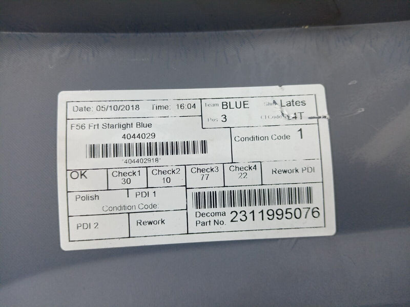MINI COOPER ONE F56 2014-2018 FRONT BUMPER GENUINE in BLUE 7317969