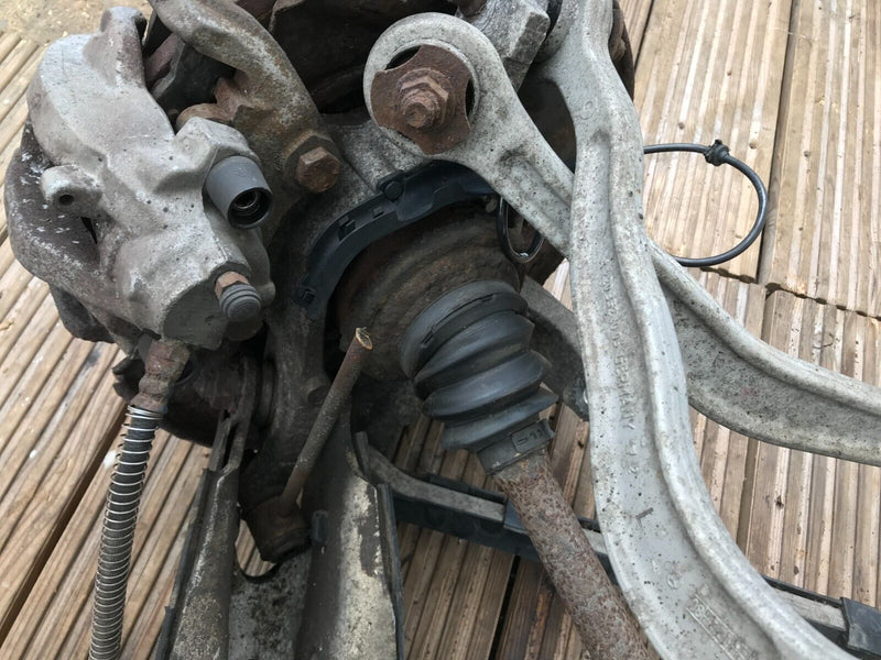 MERCEDES W221 S320 LEFT SIDE REAR LEG 4x WISHBONE, DRIVESHAFT HUB, BRAKE CALIPER