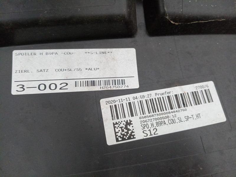 AUDI A5 B9 S-LINE SPORTBACK 2019-ON REAR BUMPER DIFFUSER 8W6807521AJ