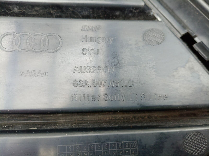AUDI Q3 SF3 2018-ON FRONT BUMPER LEFT LOWER GRILL 83A807681D