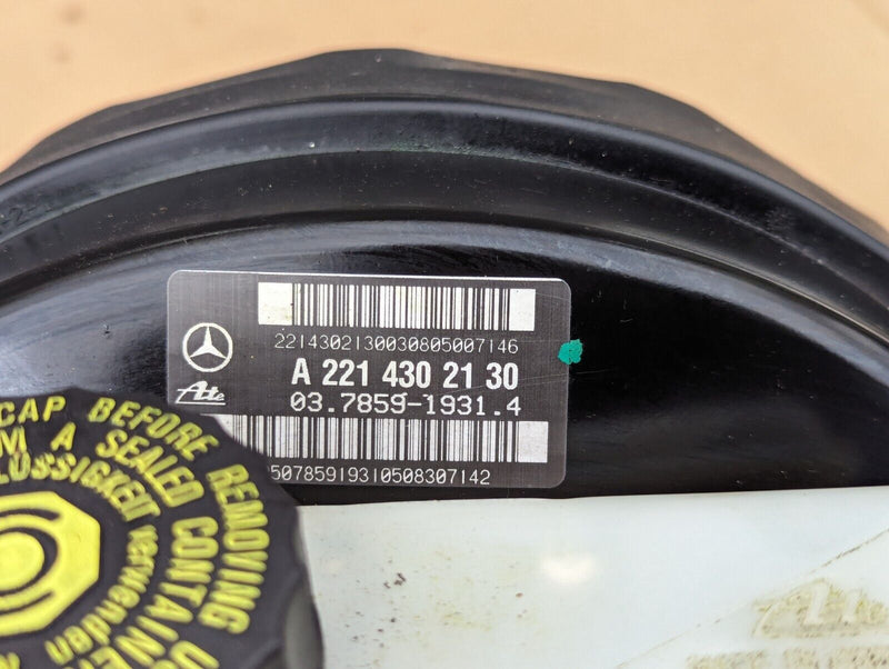 MERCEDES S-CLASS W221 06-13 BRAKE SERVO MASTER CYLINDER A2214302130 GENUINE
