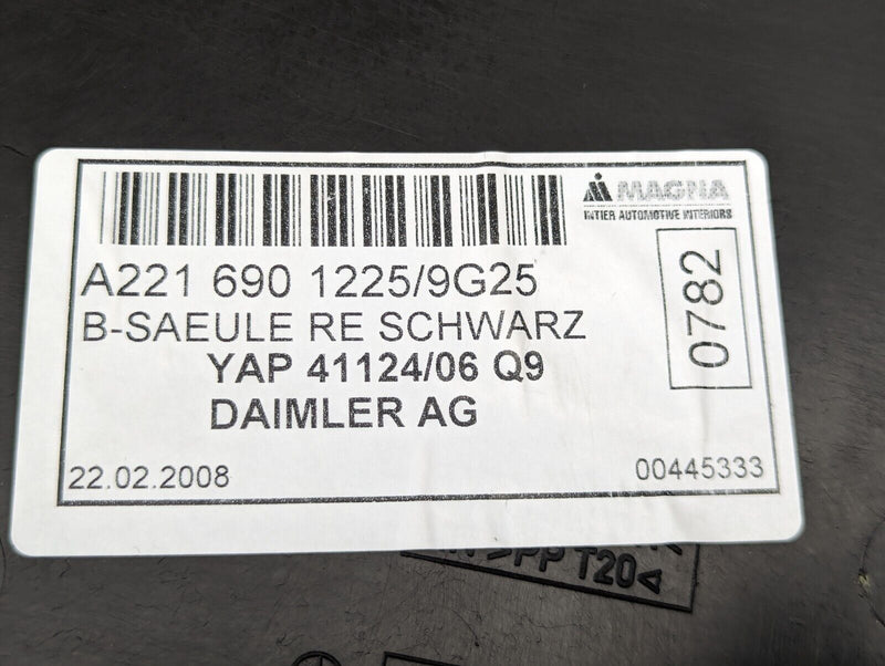 MERCEDES S-CLASS W221 06-2013 FRONT RIGHT O/S PILLAR B LOWER TRIM A2216901225