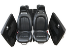 FIAT 500 ABARTH BLACK LEATHER COMPLETE SEATS SET FRONT AND REAR SEAT & CARD DOOR
