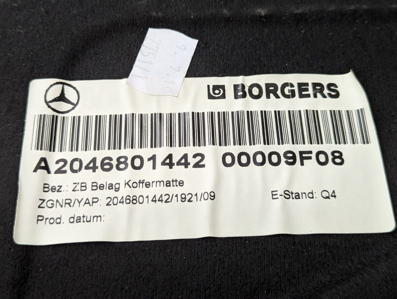 MERCEDES C-CLASS W204 07-11 BOOT TRUNK LOADING CARPET FLOOR MAT A2046801442