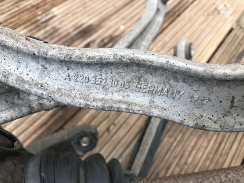 MERCEDES W221 S320 LEFT SIDE REAR LEG 4x WISHBONE, DRIVESHAFT HUB, BRAKE CALIPER