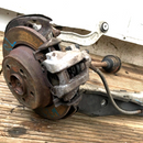 MERCEDES W221 S320 LEFT SIDE REAR LEG 4x WISHBONE, DRIVESHAFT HUB, BRAKE CALIPER