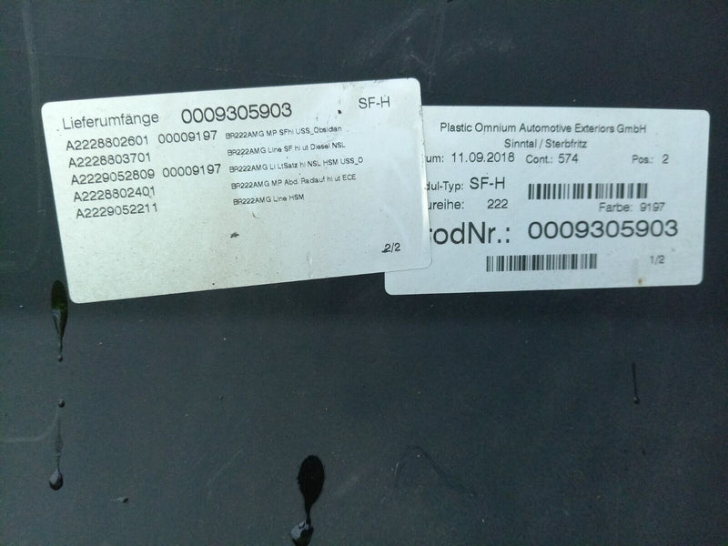 MERCEDES S CLASS W222 2017-2020 REAR BUMPER PDC A2228851901