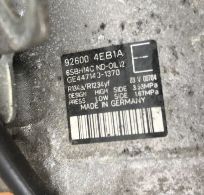 NISSAN QASHQAI J11 MK2 AIR CON CONDITIONING PUMP A/C COMPESSOR 92600 4EB1A