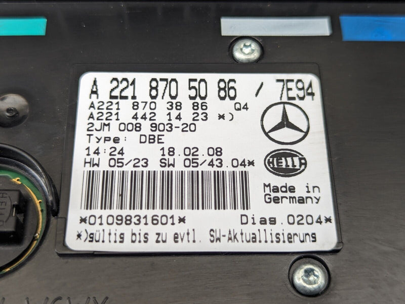 MERCEDES S-CLASS W221 06-13 FRONT INTERIOR ROOF READING LIGHT UNIT A2218705086