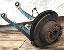 MERCEDES W221 S320 LEFT SIDE REAR LEG 4x WISHBONE, DRIVESHAFT HUB, BRAKE CALIPER