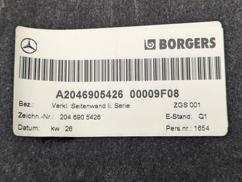 MERCEDES-BENZ C-CLASS W204 07-11 BOOT TRUNK LEFT SIDE BOOT CARPET A2046905426
