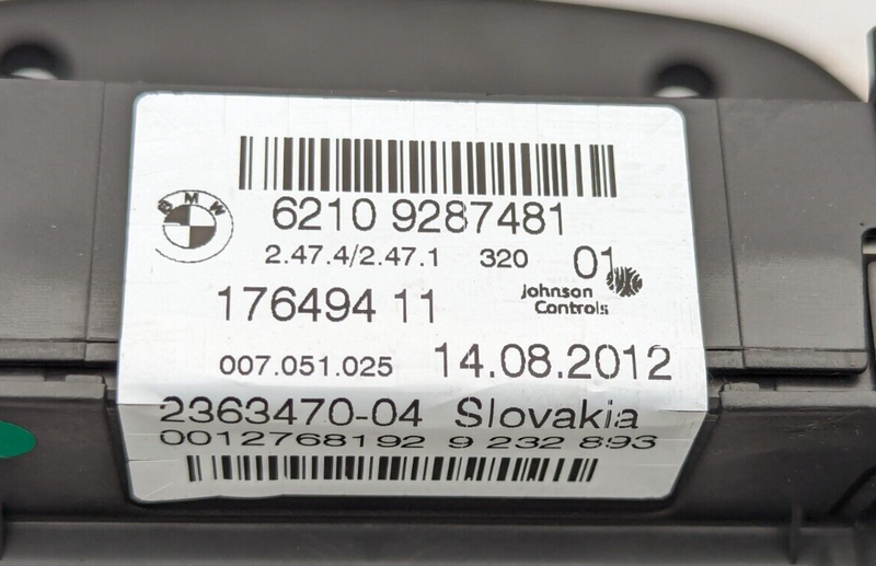 BMW 3 SERIES F30 2011-2019 INSTRUMENT CLUSTER SPEEDOMETER 9287481 GENUINE