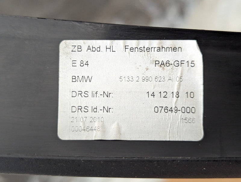 BMW X1 E84 09-15 ANTI TRAP DOOR WINDOW FRAME TRIM  REAR LEF N/S DOOR 2990623