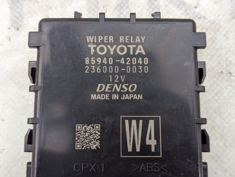 TOYOTA RAV4 MK5 XA50 2019-ON WINDSHIELD WIPER CONTROL RELAY MODULE 85940-42040