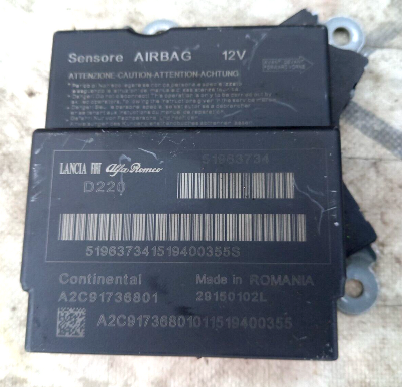 FIAT 500 ABARTH 08-15 FULL SET DASHBOARD 5x AIRBAG CRASH ECU MODULE 4x SEATBELTS