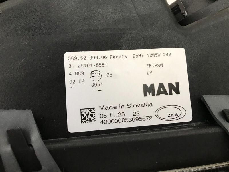 MAN TGM TGS TGL 2005-13 **RHT RIGHT SIDE HEADLIGHT HEAD LAMP GENUINE 81251016581