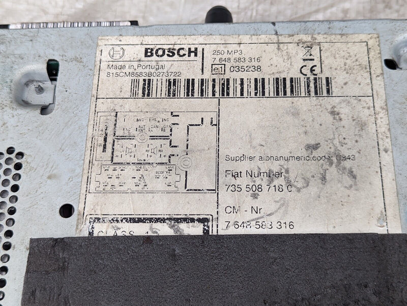 FIAT DUCATO 06-14 250 MP3 CD RADIO PLAYER 7648583316 GENUINE