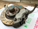 MERCEDES W221 S320 LEFT SIDE FRONT LEG, WHEEL BEARING, BRAKE CALIPER, WISHBONE