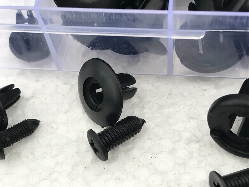 100PCS CAR BUMPER CLAMP CLIPS PLASTIC FASTENER PUSH SET KIT MIXED, TRIM FENDER