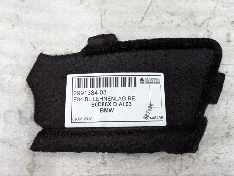 BMW X1 E84 09-15 REAR RIGHT SEAT BACK MOUNT COVER GENUINE 2991384