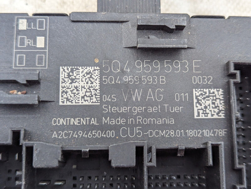 SKODA KAROQ NU7 17-2021 FRONT RIGHT O/S DOOR CONTROL MODULE 5Q4959593 GENUINE