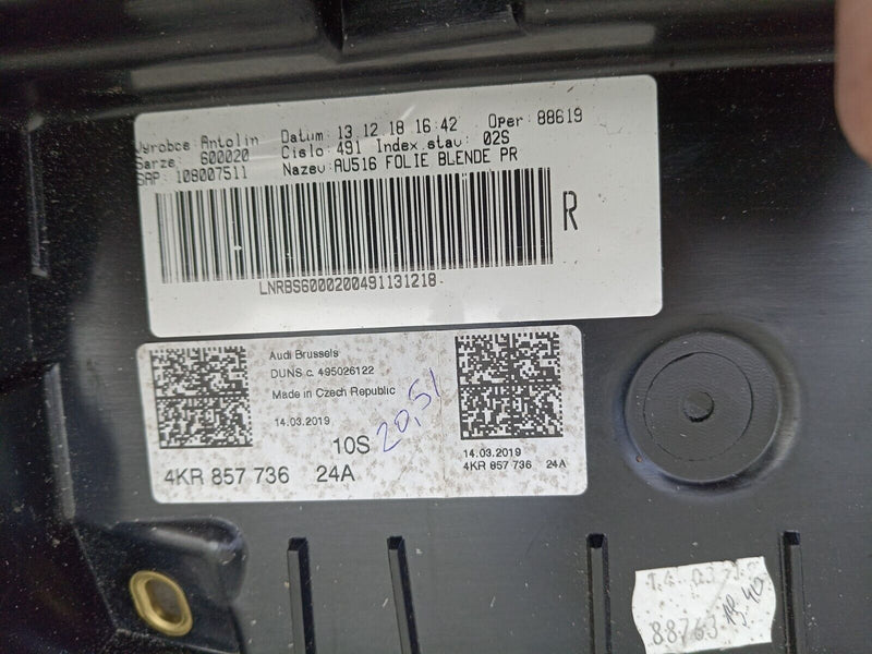 AUDI E-TRON 2018-ON DASHBOARD PANEL TRIM 4KR857736 GENUINE