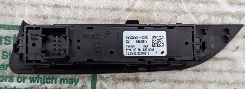 BMW 3 SERIES F30 11-19 DRIVE MODE TRACTION CONTROL SWITCH 9252920 GENUINE