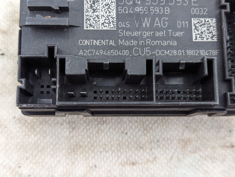 SKODA KAROQ NU7 17-2021 FRONT RIGHT O/S DOOR CONTROL MODULE 5Q4959593 GENUINE