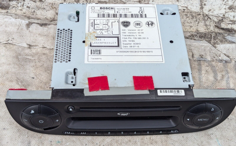 FIAT ABARTH 500 2008-2015 CAR STEREO RADIO CD MP3 PLAYER 7355852610 {NO CODE}