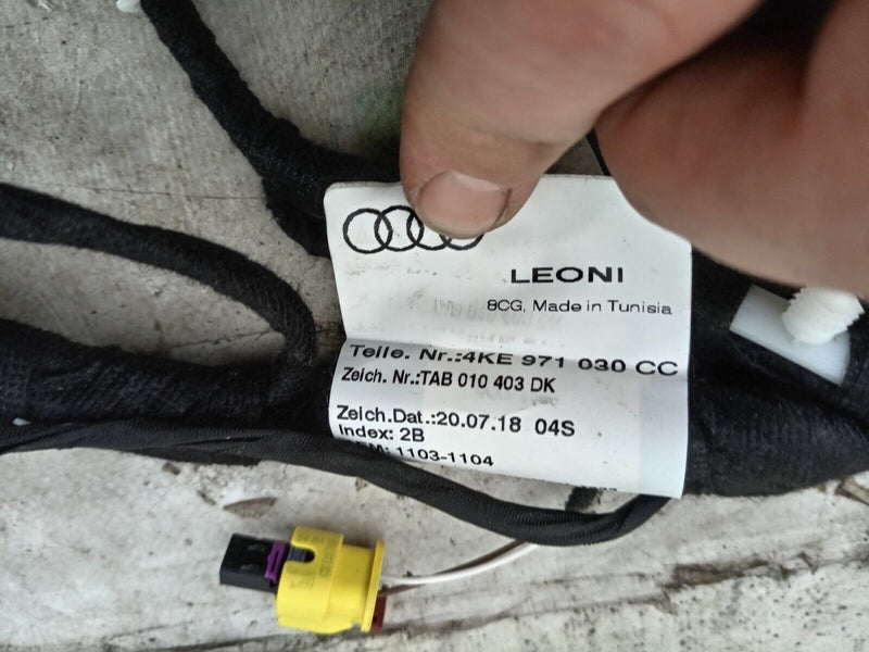 AUDI E-TRON 2018-ON FRONT RIGHT O/S DOOR WIRING LOOM 4KE971030 GENUINE