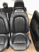 FIAT 500 ABARTH BLACK LEATHER COMPLETE SEATS SET FRONT AND REAR SEAT & CARD DOOR