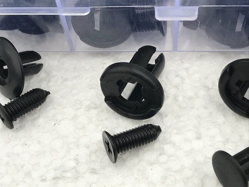 100PCS CAR BUMPER CLAMP CLIPS PLASTIC FASTENER PUSH SET KIT MIXED, TRIM FENDER