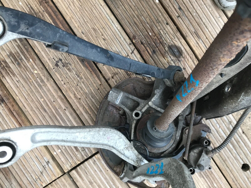MERCEDES W221 S320 LEFT SIDE REAR LEG 4x WISHBONE, DRIVESHAFT HUB, BRAKE CALIPER