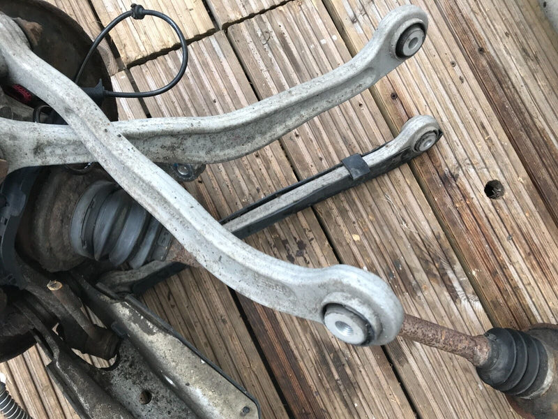 MERCEDES W221 S320 LEFT SIDE REAR LEG 4x WISHBONE, DRIVESHAFT HUB, BRAKE CALIPER