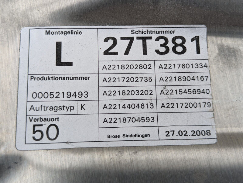 MERCEDES S-CLASS W221 06-13 FRONT LEFT N/S INSIDE DOOR WINDOW PANEL A2218202802