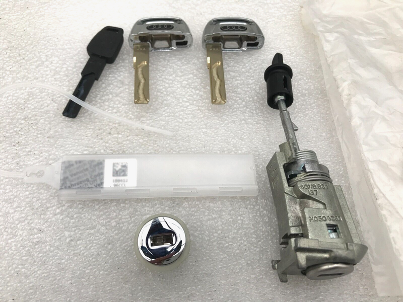 AUDI A6 C7 11-14 FRONT DOOR SET KEYS 2x LOCK INSERT KEYs CHROME COVER 4G0800375C