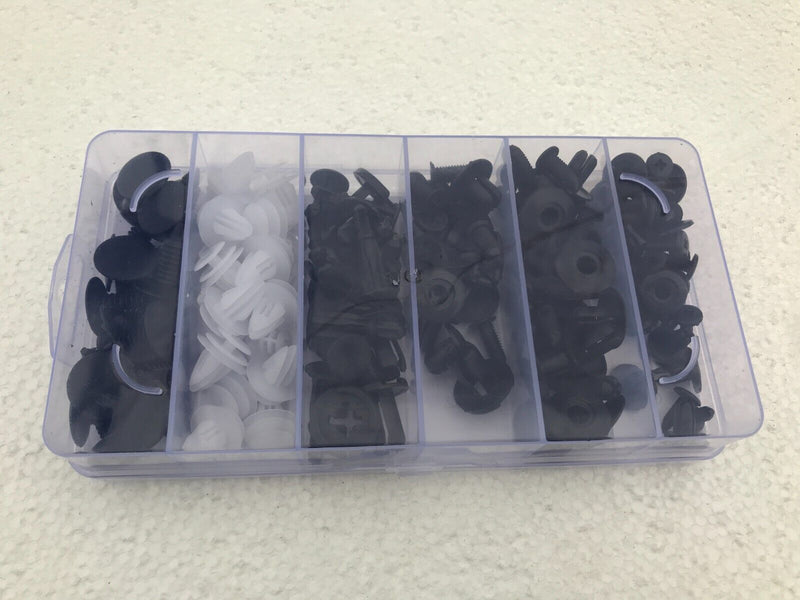 100PCS CAR BUMPER CLAMP CLIPS PLASTIC FASTENER PUSH SET KIT MIXED, TRIM FENDER
