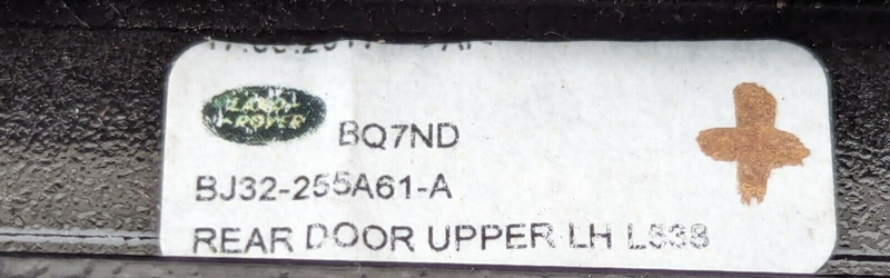 RANGE ROVER EVOQUE L538 REAR LEFT N/S UPPER DOOR MOLDING TRIM BJ32-255A61-A