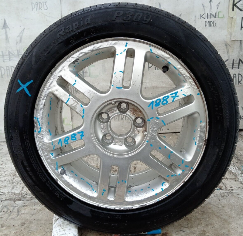 AUDI A3 8L GENUINE ALLOY WHEEL RIM 16" 7Jx16H2 ET44.5 &TYRE 205x55 R16