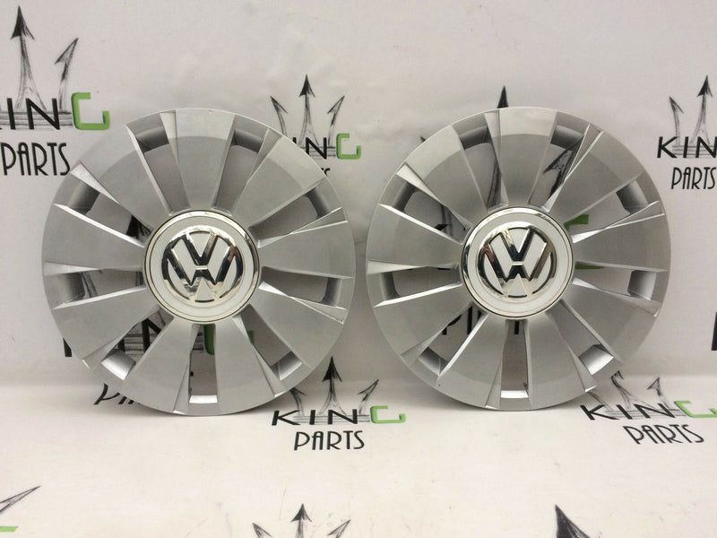 VW UP 2011-2017 FOX GENUINE CAPS 2x WHEEL TRIMS 14' CAP COVERS 1S0601147G