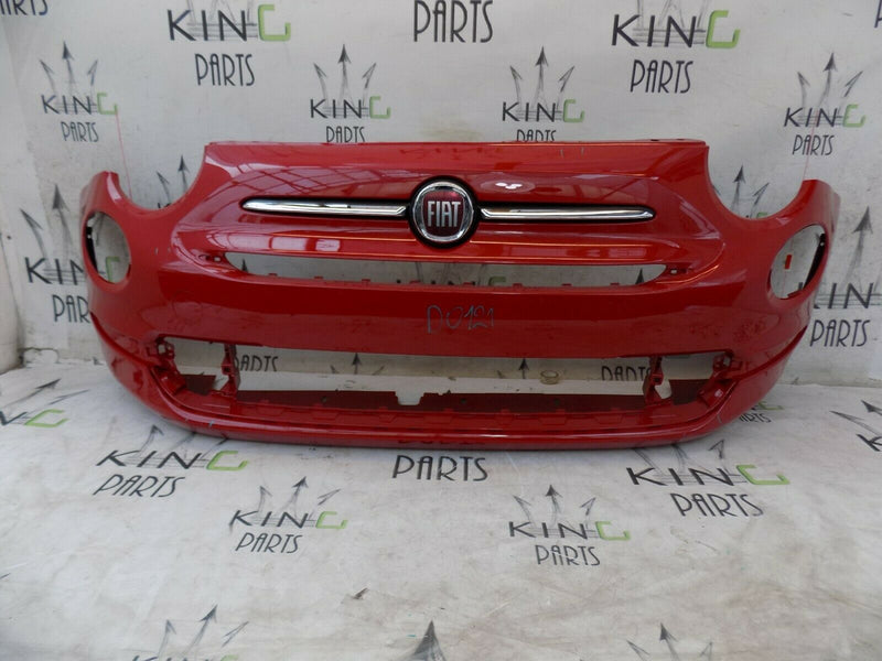 FIAT 500 LOUNGE 2015-ON FACELIFT FRONT BUMPER RED + BADGE OEM 735619491