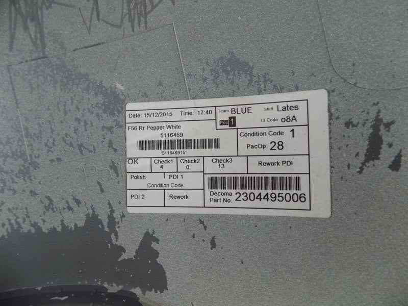 MINI HATCH COOPER ONE F56 2014-2016 REAR BUMPER WHITE GENUINE 7300837